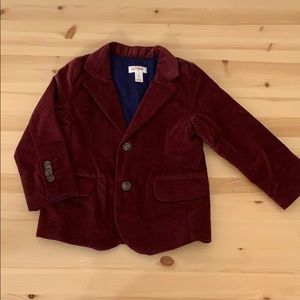Maroon Velvet Toddler Suit Jacket Blazer 2t